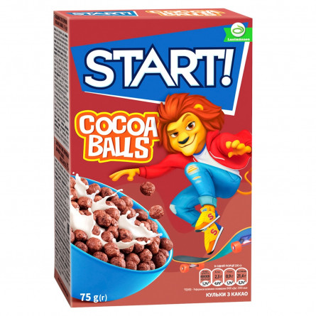 Сухие завтраки Start! зерновые шарики с какао 75г