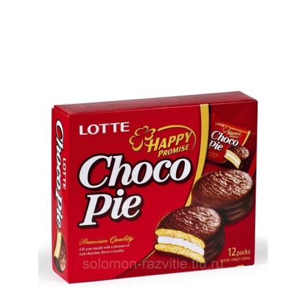 Шоколадное пирожное Choco Pie, Lotte, 12*28г slide 1