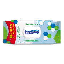 Серветки вологі Superfresh Antibacterial з клапаном mini slide 1