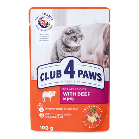 Корм для котів Club 4 Paws Premium з яловичиною в желе slide 1