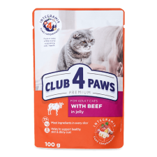 Корм для котів Club 4 Paws Premium з яловичиною в желе mini slide 1