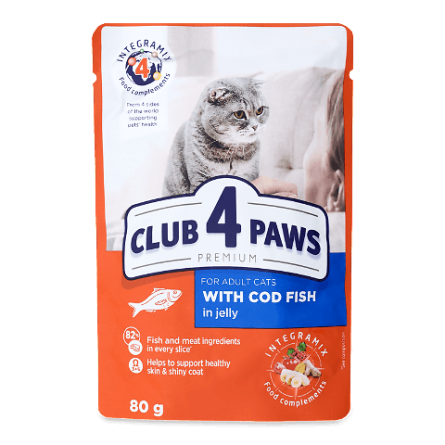 Корм для котів Club 4 Paws Premium з тріскою в желе slide 1