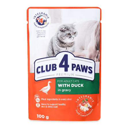 Корм для котів Club 4 Paws Premium з качкою в соусі