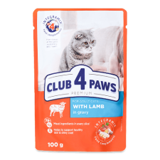 Корм для котів Club 4 Paws Premium з ягням в соусі mini slide 1