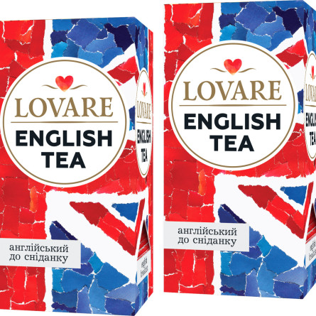 Упаковка чаю Lovare чорного асорті Англійський сніданок 2 пачки по 24 пакетики slide 1