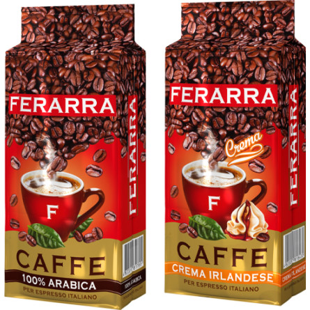 Набір кави меленої Ferarra Arabica 100% 250 г х Crema Irlandise 250 г