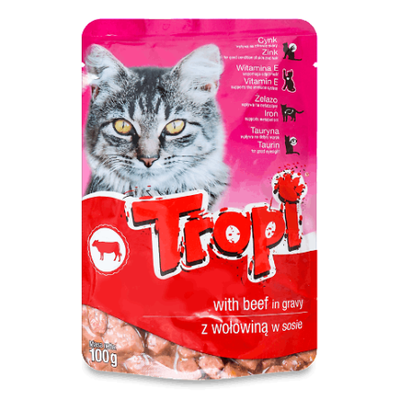 Корм для котів Tropi з яловичиною в соусі