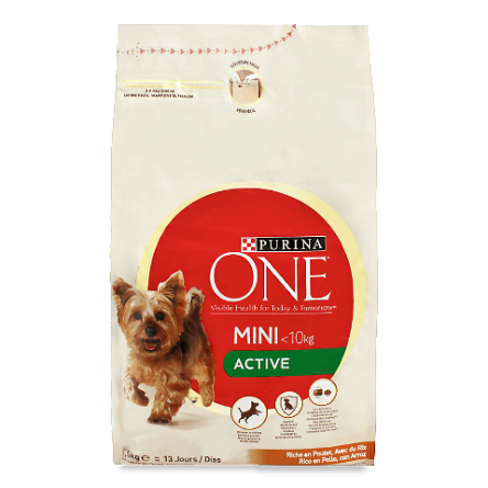 Корм для собак ONE Mini Active курка-рис сухий