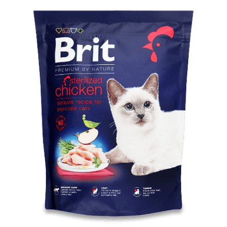 Корм для стерилізованих котів Brit Premium Nature курка сухий