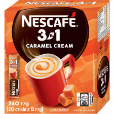 Напиток кофейный NESCAFE 3-в-1 Caramel Cream со вкусом карамели растворимый в стиках 20 шт х 13 г mini slide 1