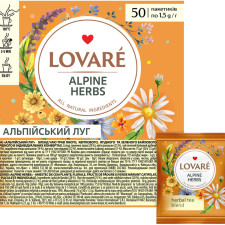 Смесь чая травяного, цветочного, ягодного и зеленого Lovare Альпийский луг 50 пакетиков в индивидуальных конвертах mini slide 1