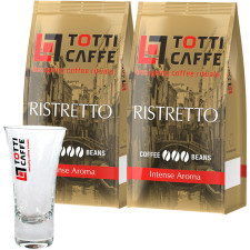 Набор TOTTI Caffe Кофе в зернах Ristrettо 1 кг х 2 шт + Стакан 110 мл mini slide 1