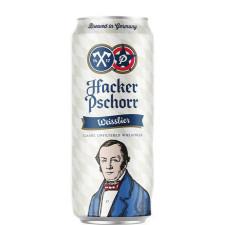 Пиво Хакер-Пшорр, Вайсбір / Hacker-Pschorr, Weissbier, ж/б, 5.5%, 0.5л mini slide 1