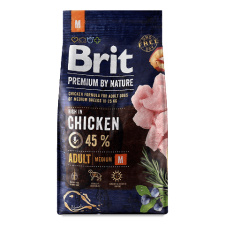 Корм для дорослих собак Brit Premium «Едалт» M курка сухий mini slide 1
