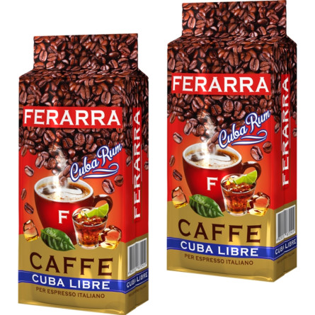 Упаковка меленої кави Ferarra Cuba Libre з ароматом кубинського рому 250 г х 2 шт.