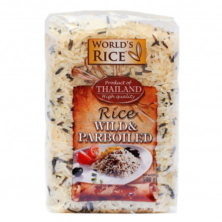Рис World's Rice дикий та парбоілд довгозернистий шліфований пропарений 500г
