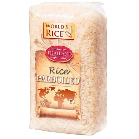 Рис World's Rice парбоілд довгозернистий шліфований пропарений 1кг slide 1