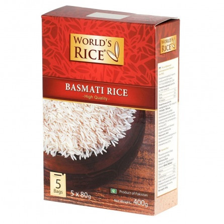 Рис World's Rice Басмати длиннозерный в пакетиках 400г
