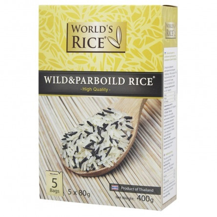 Рис World's Rice довгозернистий пропарений 400г