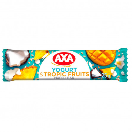 Батончик злаковый AXA со вкусом йогурта и с тропическими фруктами 25г slide 1