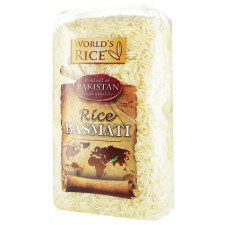 Рис World's Rice Басмати шлифованный длиннозернистый 1кг mini slide 1