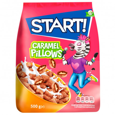 Сухі сніданки Start! подушечки з начинкою з ароматом карамелі 500г