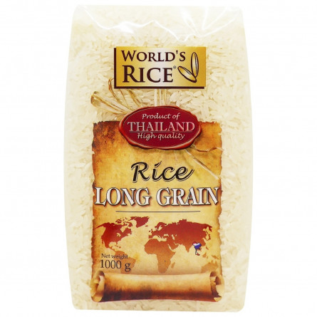Рис World's Rice шлифованный длиннозернистый 1кг slide 1