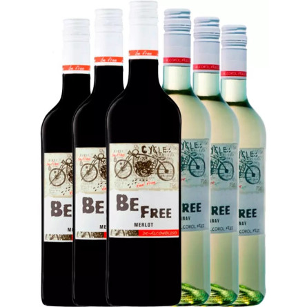 Набор безалкогольного вина Be Free, Merlot, красное полусладкое + Be Free, Chardonnay, белое полусладкое 6*0.75л