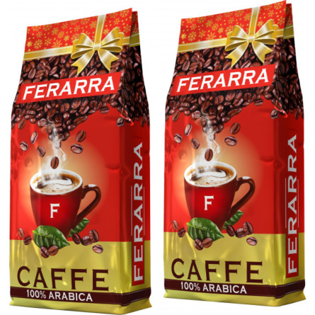 Упаковка кави в зернах Ferarra Caffe 100% Arabica з клапаном 1 кг х 2 шт.