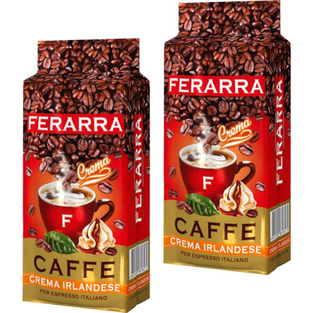 Упаковка меленої кави Ferarra Crema Irlandese з ароматом ірландського крему 250 г х 2 шт. slide 1