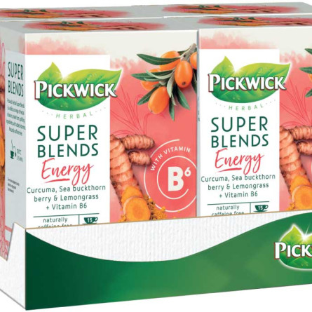 Упаковка чаю трав'яного Pickwick Super Blends Energy (Енергія) 4 шт х 15 пакетиків slide 1