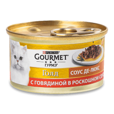 Корм для котів Gourmet Gold соус де-люкс з яловичиною mini slide 1