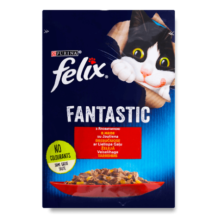 Корм для котів Felix Fantastic з яловичиною в желе slide 1