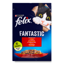 Корм для котів Felix Fantastic з яловичиною в желе mini slide 1