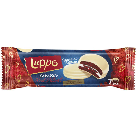 Кекс Luppo Red Velvet з маршмеллоу та полуничною начинкою у білому шоколаді 182г slide 1