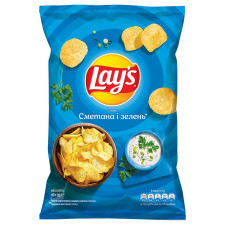 Чипси Lay's картопляні зі смаком сметани і зелені 60г mini slide 1