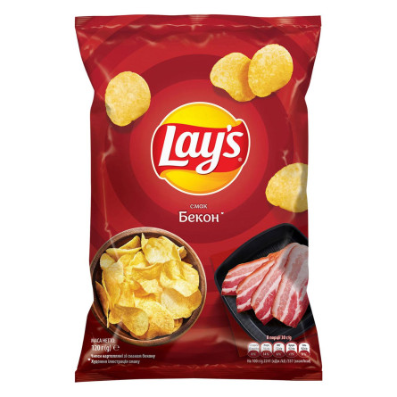 Чипси Lay's картопляні зі смаком бекону 120г