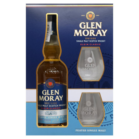 Віскі Glen Moray Peated (gift box + 2 Glasses) 0.7 л
