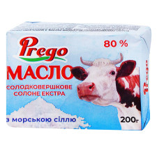 Масло Prego сладкосливочное соленое экстра с морской солью 80% 200г mini slide 1