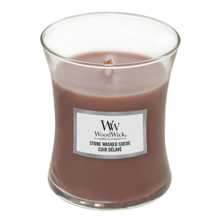 Аромасвічка Woodwick Stone Washed Suede Medium 275г