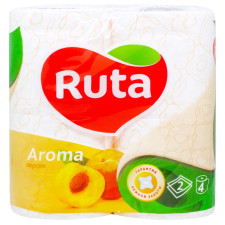Папір туалетний Ruta Aroma Персик жовтий 2-шаровий 4шт mini slide 1