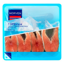 Горбуша Norven кусочки слабосоленая в тузлуке 600г mini slide 1