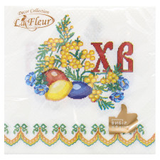 Серветка La Fleur Пасхальна вишивка 33х33см 16шт mini slide 1