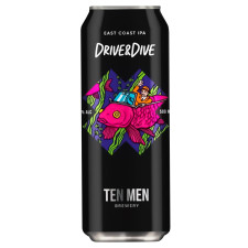 Пиво Ten Men DriveDive світле нефільтроване 5,2% 0,5л mini slide 1