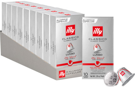 Набор кофе в капсулах illy Lungo Classico 10 упаковок x 10 шт (100 капсул) совместимы с Nespresso 100% Арабика