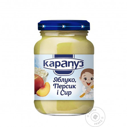 Пюре Карапуз з яблук персиків і сиру для дітей з 4 місяців 200г slide 1