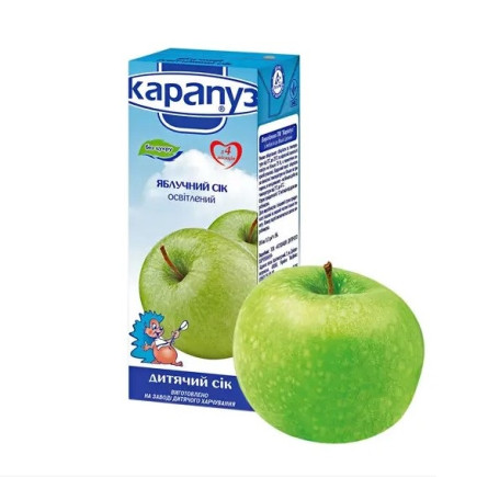Сок Карапуз яблочный натуральный неосветленный с 4 месяцев 200мл