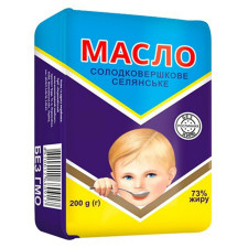 Масло ПМКК Селянське солодковершкове 73% 200г mini slide 1