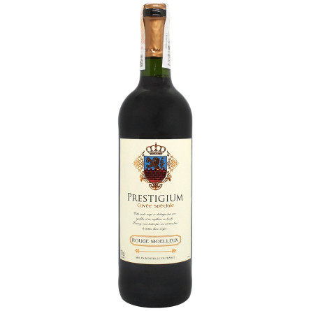 Вино Prestigium Cuvee speciale червоне напівсолодке 10,5% 0,75л