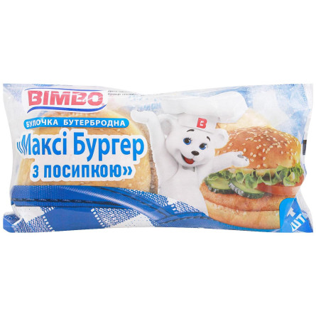 Булочка Bimbo бутербродна максі бургер з посипкою 4шт 296г